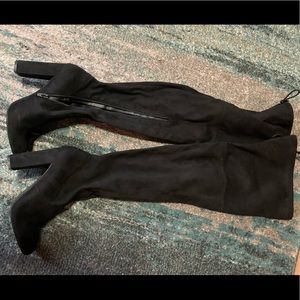 Over the knee black high heel boots size 8